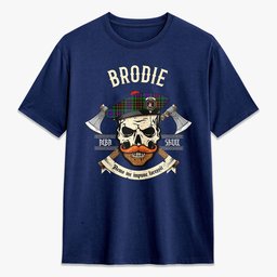 ScotsTee Shop Scottish Brodie Hunting Modern Crest Tartan T-shirt Alba Skull Style