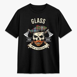 ScotsTee Shop Scottish Glass Crest Tartan T-shirt Alba Skull Style