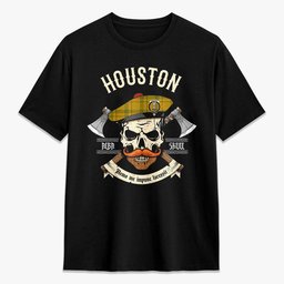 ScotsTee Shop Scottish Houston Crest Tartan T-shirt Alba Skull Style