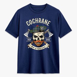ScotsTee Shop Scottish Cochrane Ancient Crest Tartan T-shirt Alba Skull Style