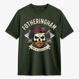 ScotsTee Shop Scottish Fotheringham Crest Tartan T-shirt Alba Skull Style