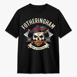 ScotsTee Shop Scottish Fotheringham Crest Tartan T-shirt Alba Skull Style