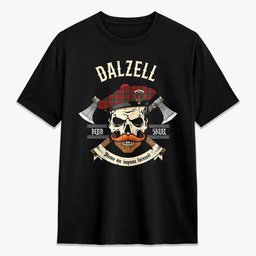 ScotsTee Shop Scottish Dalzell Crest Tartan T-shirt Alba Skull Style