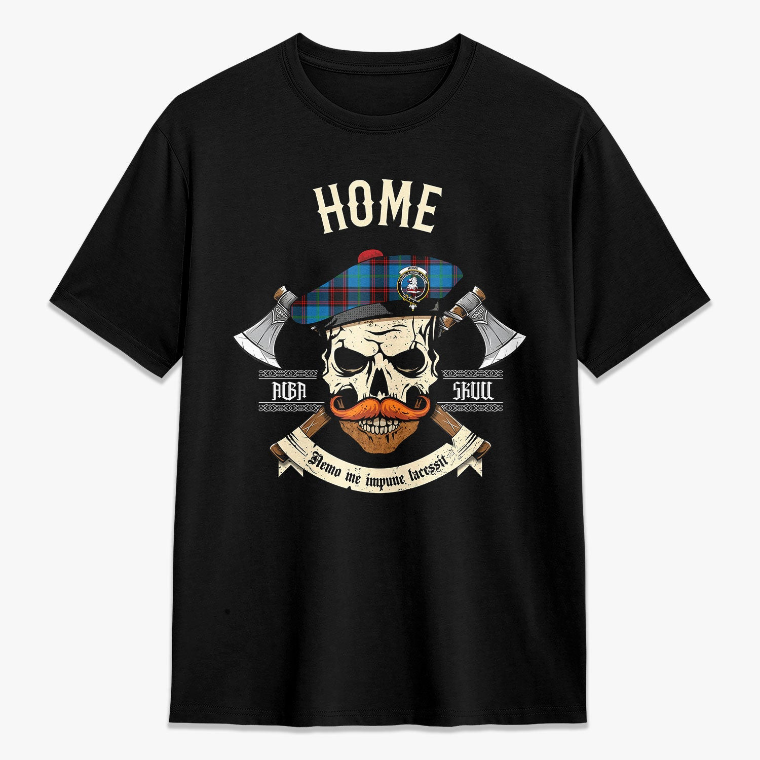 ScotsTee Shop Scottish Home Ancient Crest Tartan T-shirt Alba Skull Style