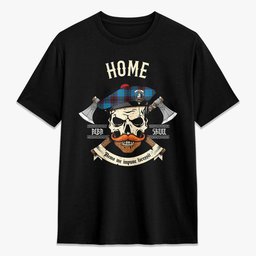 ScotsTee Shop Scottish Home Ancient Crest Tartan T-shirt Alba Skull Style