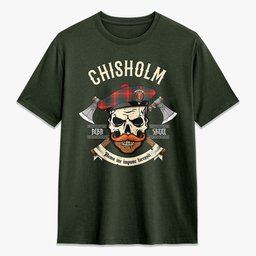 ScotsTee Shop Scottish Chisholm Ancient Crest Tartan T-shirt Alba Skull Style