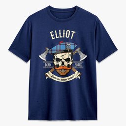 ScotsTee Shop Scottish Elliot Ancient Crest Tartan T-shirt Alba Skull Style