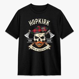 ScotsTee Shop Scottish Hopkirk Crest Tartan T-shirt Alba Skull Style