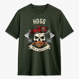ScotsTee Shop Scottish Hogg Crest Tartan T-shirt Alba Skull Style