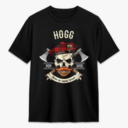 ScotsTee Shop Scottish Hogg Crest Tartan T-shirt Alba Skull Style
