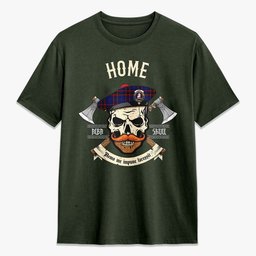 ScotsTee Shop Scottish Home Modern Crest Tartan T-shirt Alba Skull Style