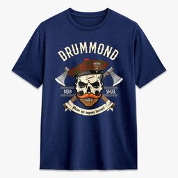 ScotsTee Shop Scottish Drummond Clan Crest Tartan T-shirt Alba Skull Style
