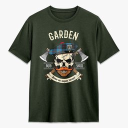 ScotsTee Shop Scottish Garden Crest Tartan T-shirt Alba Skull Style