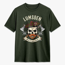 ScotsTee Shop Scottish Lumsden Crest Tartan T-shirt Alba Skull Style