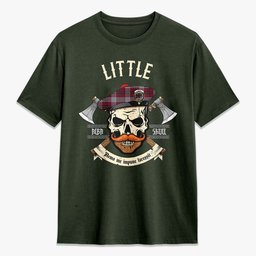 ScotsTee Shop Scottish Little Crest Tartan T-shirt Alba Skull Style