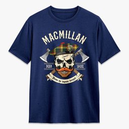 ScotsTee Shop Scottish MacMillan Old Modern Crest Tartan T-shirt Alba Skull Style