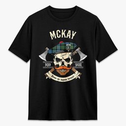 ScotsTee Shop Scottish McInnes Ancient Crest Tartan T-shirt Alba Skull Style