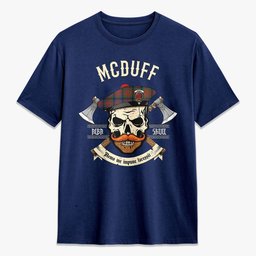 ScotsTee Shop Scottish McDuff Hunting Modern Crest Tartan T-shirt Alba Skull Style