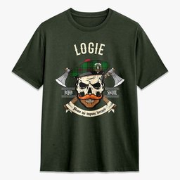 ScotsTee Shop Scottish Logie Crest Tartan T-shirt Alba Skull Style