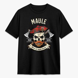 ScotsTee Shop Scottish Maule Crest Tartan T-shirt Alba Skull Style