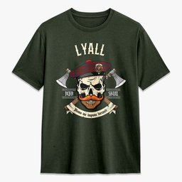 ScotsTee Shop Scottish Lyall Crest Tartan T-shirt Alba Skull Style