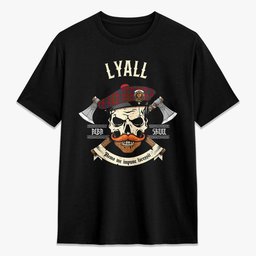 ScotsTee Shop Scottish Lyall Crest Tartan T-shirt Alba Skull Style