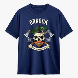 ScotsTee Shop Scottish Orrock Crest Tartan T-shirt Alba Skull Style