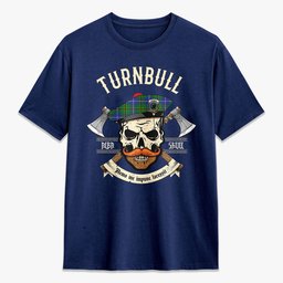 ScotsTee Shop Scottish Turnbull Hunting Crest Tartan T-shirt Alba Skull Style