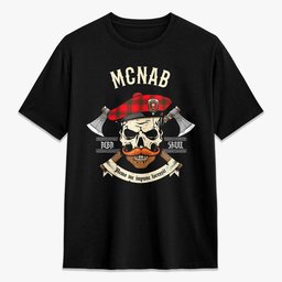 ScotsTee Shop Scottish McNab Modern Crest Tartan T-shirt Alba Skull Style
