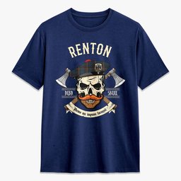 ScotsTee Shop Scottish Renton Crest Tartan T-shirt Alba Skull Style