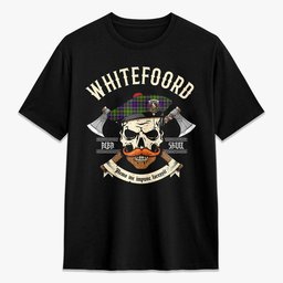 ScotsTee Shop Scottish Whitefoord Crest Tartan T-shirt Alba Skull Style