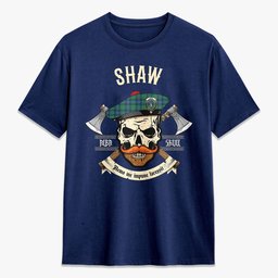 ScotsTee Shop Scottish Shaw Ancient Crest Tartan T-shirt Alba Skull Style