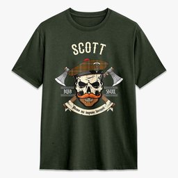 ScotsTee Shop Scottish Scott Brown Modern Crest Tartan T-shirt Alba Skull Style
