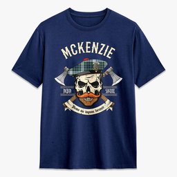 ScotsTee Shop Scottish McKenzie Dress Ancient Crest Tartan T-shirt Alba Skull Style
