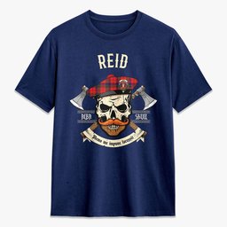 ScotsTee Shop Scottish Reid Modern Crest Tartan T-shirt Alba Skull Style