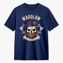 ScotsTee Shop Scottish Wardlaw Modern Crest Tartan T-shirt Alba Skull Style