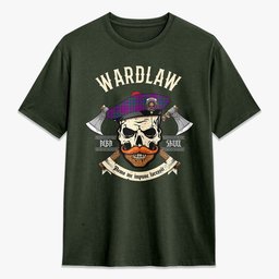 ScotsTee Shop Scottish Wardlaw Modern Crest Tartan T-shirt Alba Skull Style