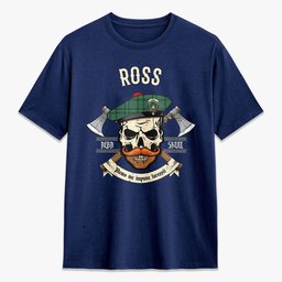 ScotsTee Shop Scottish Ross Hunting Ancient Crest Tartan T-shirt Alba Skull Style