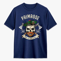 ScotsTee Shop Scottish Primrose Crest Tartan T-shirt Alba Skull Style