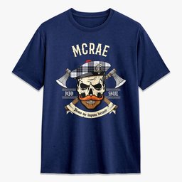 ScotsTee Shop Scottish McRae Dress Modern Crest Tartan T-shirt Alba Skull Style