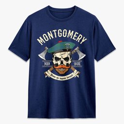 ScotsTee Shop Scottish Montgomery Ancient Crest Tartan T-shirt Alba Skull Style