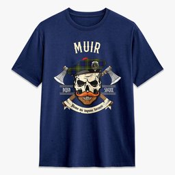 ScotsTee Shop Scottish Muir Crest Tartan T-shirt Alba Skull Style