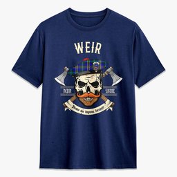 ScotsTee Shop Scottish Weir Modern Crest Tartan T-shirt Alba Skull Style