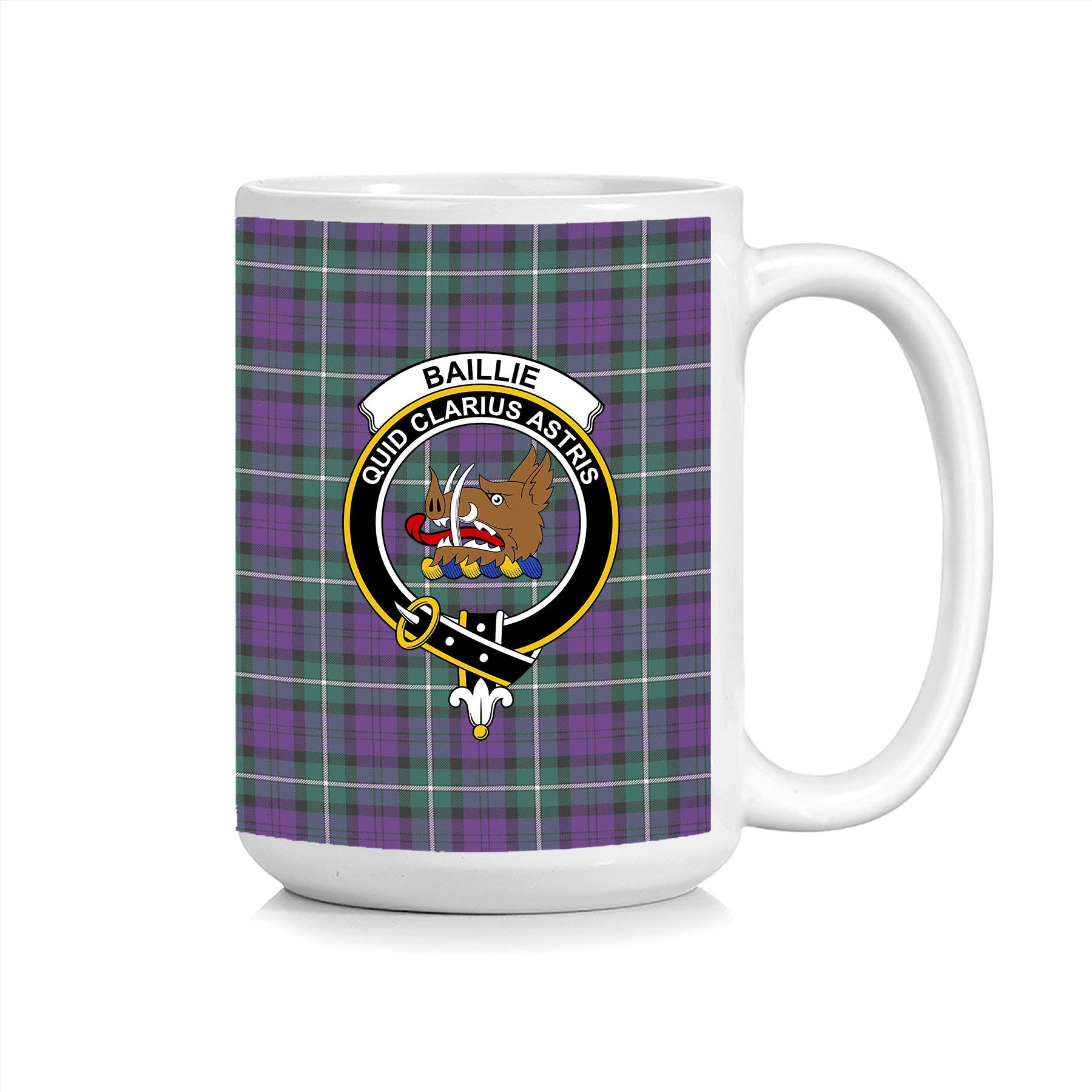 ScosTee Shop Scottish Baillie Highland Society Modern Crest Tartan Ceramic Mug