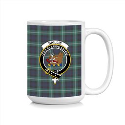 ScosTee Shop Scottish Baillie of Polkemmet Modern Crest Tartan Ceramic Mug