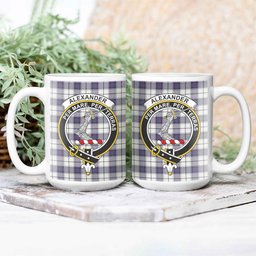 ScosTee Shop Scottish Alexander of Menstry Dress Modern Crest Tartan Ceramic Mug