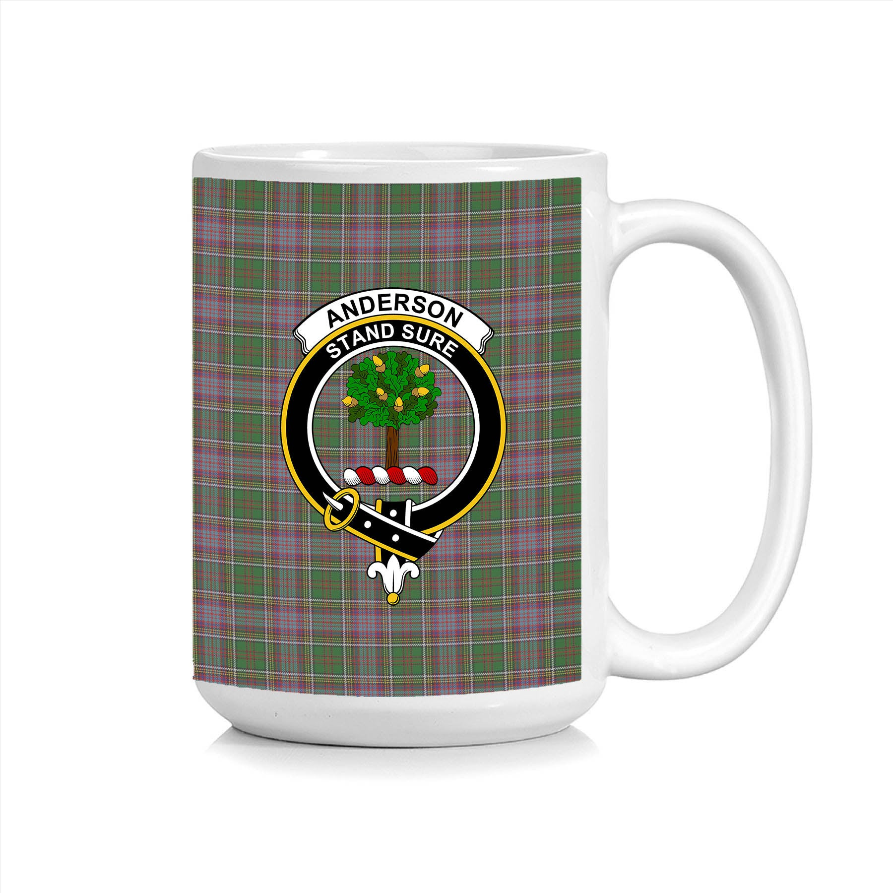 ScosTee Shop Scottish Anderson of Kinneddar Hunting Crest Tartan Ceramic Mug
