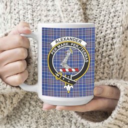 ScosTee Shop Scottish Alexander of Menstry Ancient Crest Tartan Ceramic Mug