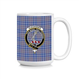 ScosTee Shop Scottish Alexander of Menstry Ancient Crest Tartan Ceramic Mug