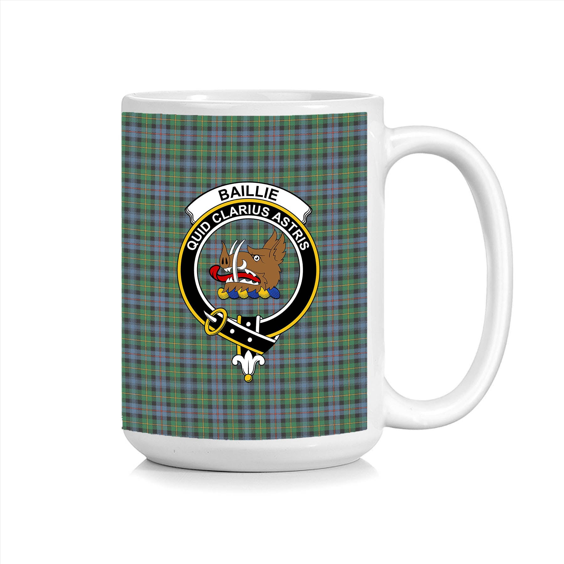 ScosTee Shop Scottish Baillie of Lamington Ancient Clan Crest Tartan Ceramic Mug